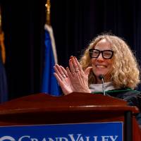 Provost clapping for awardees